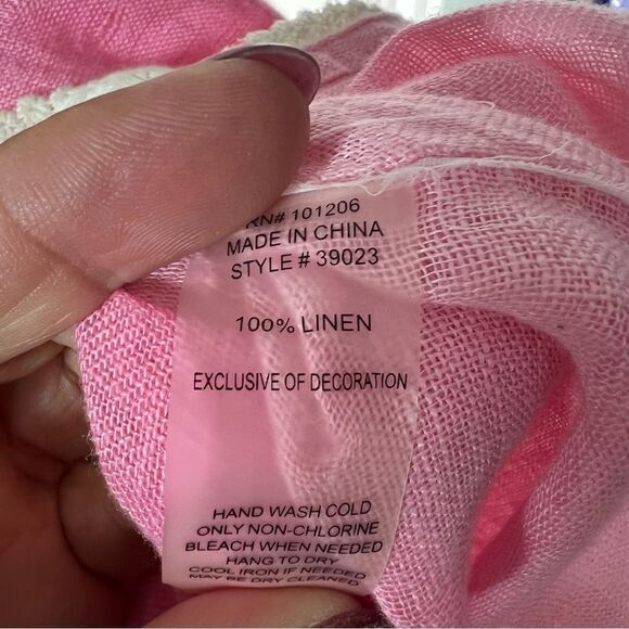 Soft Surroundings Linen Pink Ombre Kaftan Tunic - Picture 7 of 8